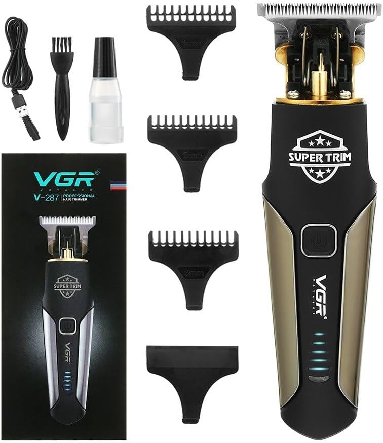 VGR V-927 Makinë e vogël për flokë dhe mjekër me teh T inox, bateri 500 mAh dhe 60 minuta punë – Makinë Qethjeje