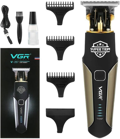 VGR V-927 Makinë e vogël për flokë dhe mjekër me teh T inox, bateri 500 mAh dhe 60 minuta punë