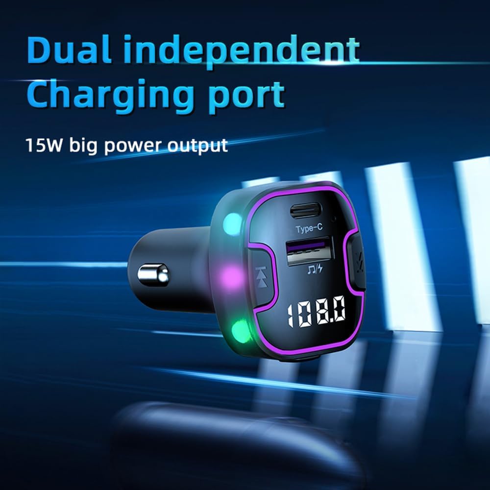 Earldom ET-M99 Transmetues FM Bluetooth 4-në-1 me QC 3.0, USB-C PD dhe Hands-Free
