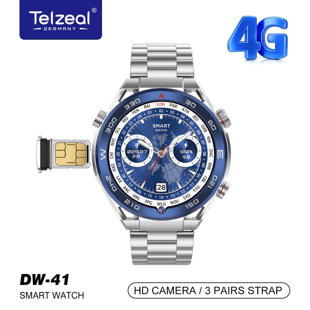 Telzeal Germany DW-41 Kamera HD – Orë e Mençur me Ekran 1.53 inç dhe SIM Slot