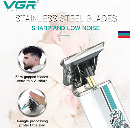VGR V-079 Makinë e vogël për flokë dhe mjekër me teh inox, bateri 1400 mAh dhe 300 minuta punë