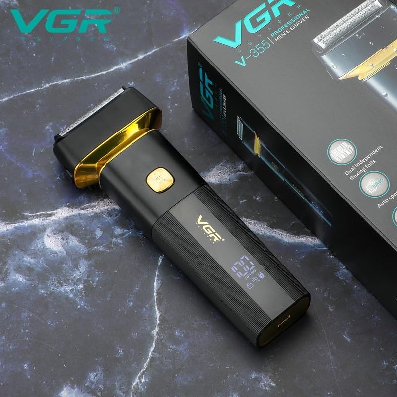 VGR V-355 Shaver Elektrik 2-në-1, 800mAh, IPX6, LED Display, Wet & Dry, deri në 100 Minuta Punë