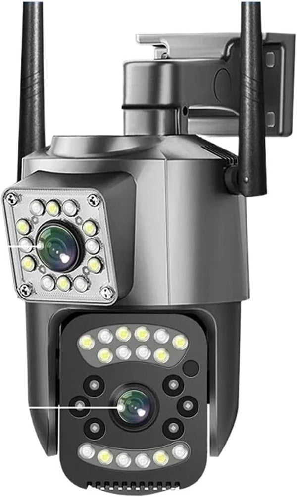 V380 Pro Kamera e Jashtme e Sigurisë 6MP 4K me Dy Lente, PTZ, WiFi, IP66, Dual Screen
