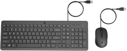 HP 150 Wired Keyboard & Mouse Combo, Tastierë dhe Maus me Kabllo USB, Set për PC, E zezë