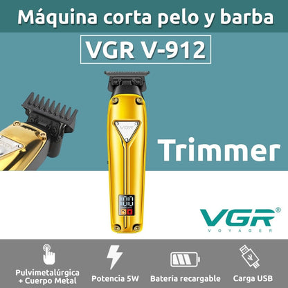 VGR V-912 Makinë e vogël (trimmer) për flokë dhe mjekër me bateri 2000 mAh, 200 minuta punë dhe tehe Powder Metallurgic