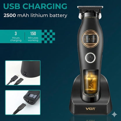 VGR V-880T Makinë e vogël profesionale me teh qeramik dhe MIM, motor BLDC 7200 RPM, bateri 2500 mAh dhe 200 minuta punë