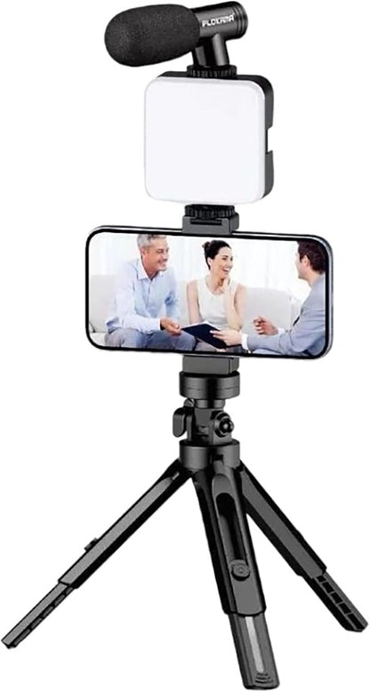 Plokama PK-773 Set për Krijim Përmbajtjeje me Mikrofon, Dritë LED dhe Tripod