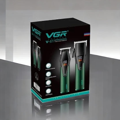 VGR V-677 Set me Makine të Madhe dhe të Vogël, LED, 240 Minuta dhe 8 Krehëra