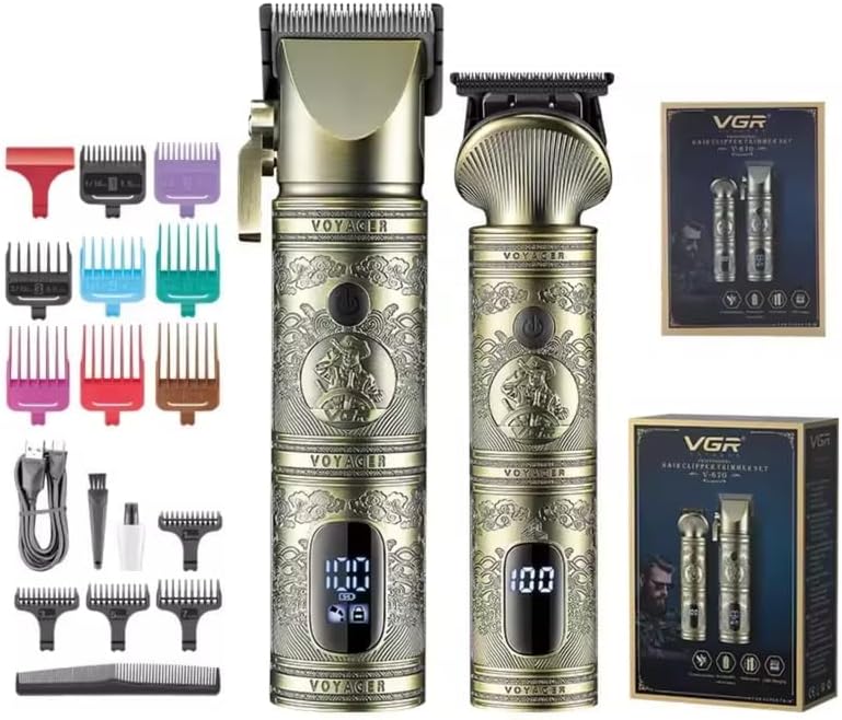 Vgr V-670 Set Makine e Madhe dhe Makine e Vogel me 12 Krehëra dhe Ekran LED – Makinë Qethjeje, pamja 2