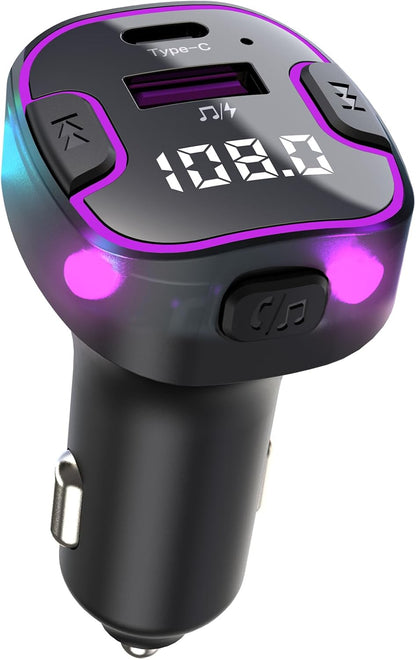 Earldom ET-M99 Transmetues FM Bluetooth 4-në-1 me QC 3.0, USB-C PD dhe Hands-Free