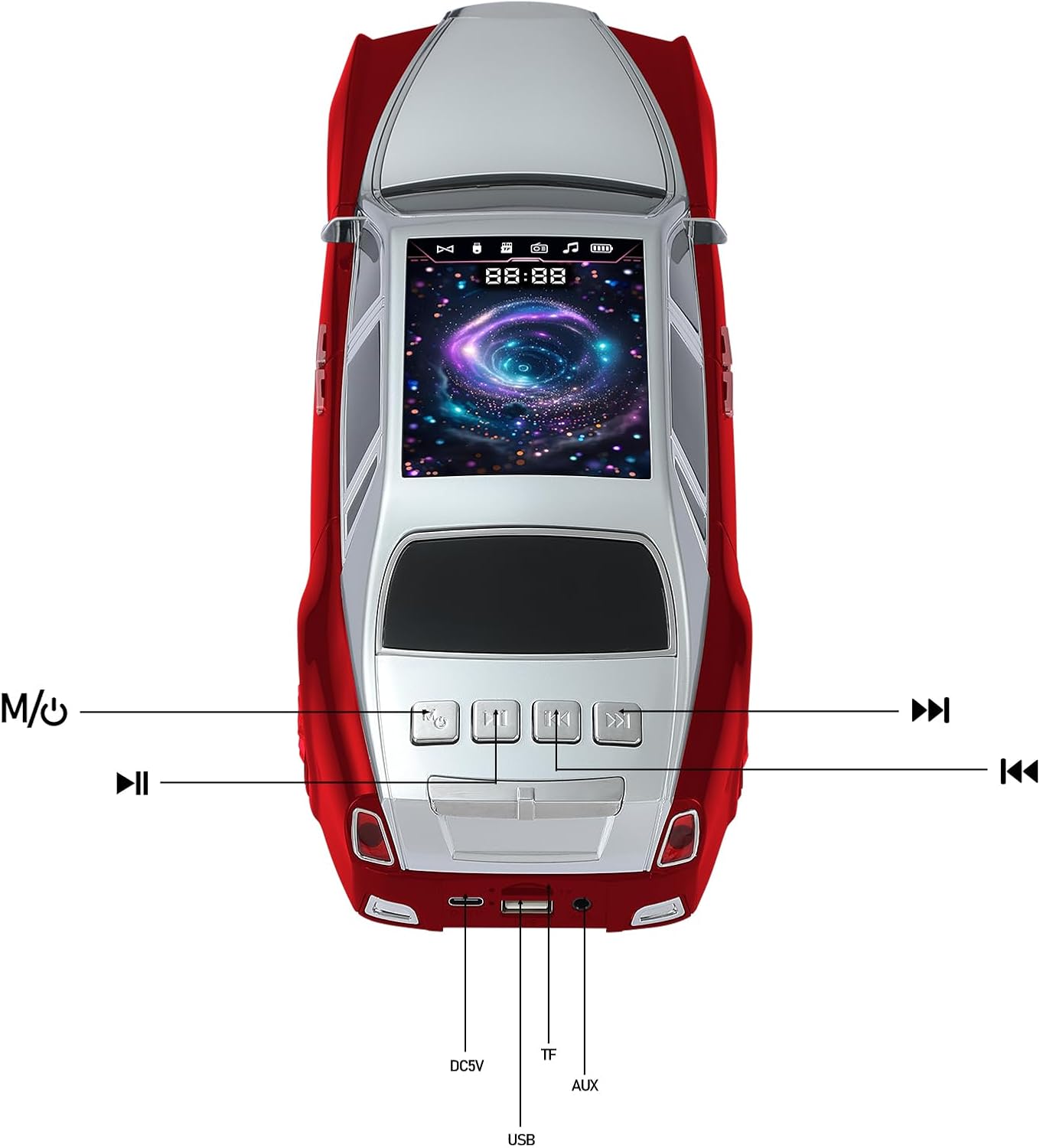 WSTER WS-610 Mikrofon Wireless, Mikrofon Karaoke me Bluetooth, Bateri të Integruar dhe Efekte Zëri