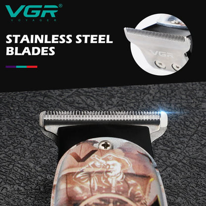 VGR V-953 Makinë e vogël (trimmer) me teh T prej çeliku inox, bateri 600 mAh dhe 120 minuta punë