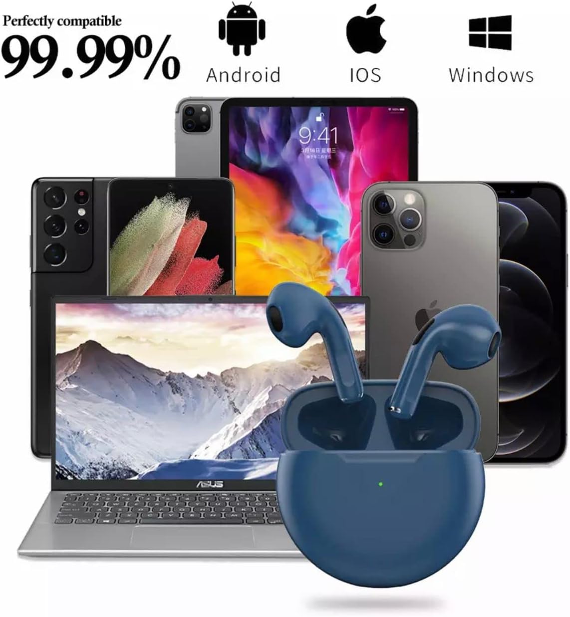 Pro 6 True Wireless Earbuds Bluetooth Kufje Wireless me Mikrofon dhe Kuti Karikimi
