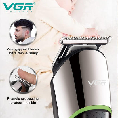 VGR V-191 Makinë e vogël (trimmer) për flokë dhe mjekër me teh inox, bateri 500 mAh dhe 100 minuta punë