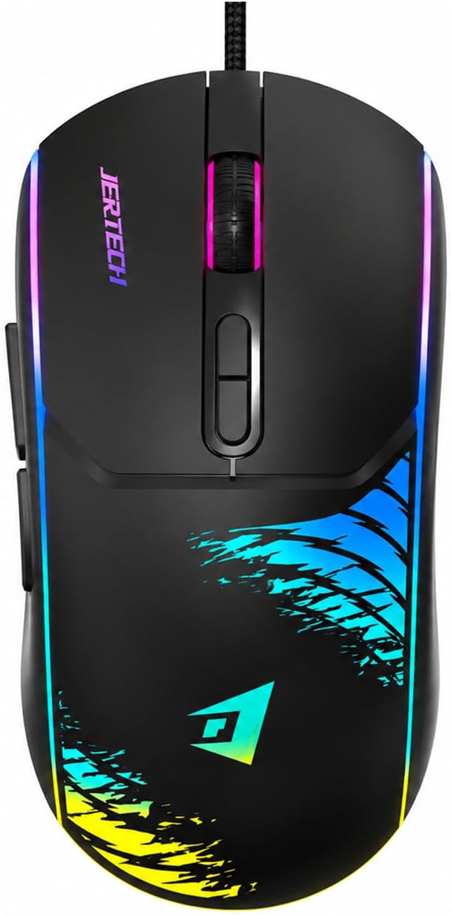 Jertech XP13 Guns Maus Gaming me Kabllo, 3600 DPI dhe LED RGB
