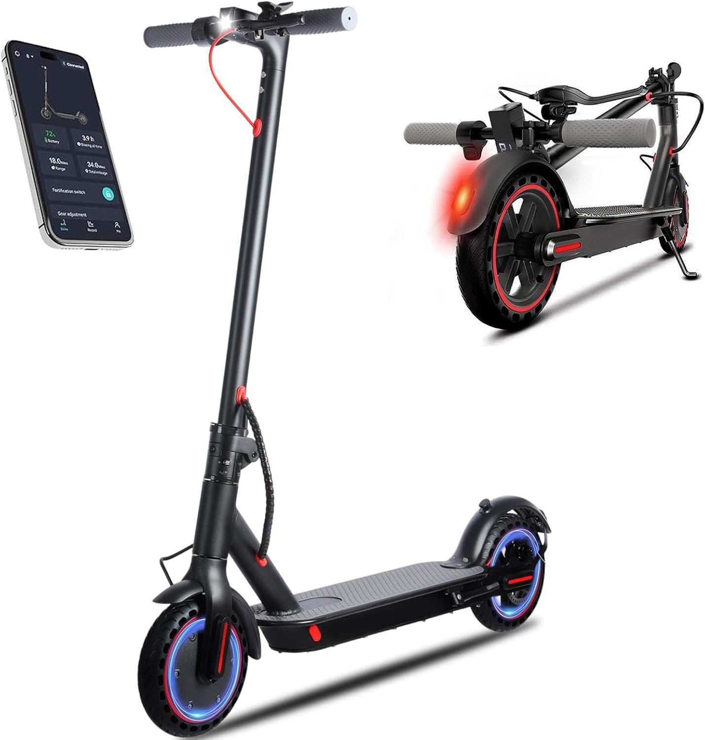 Trorinet Elektrike DAR1 për të Rritur me Motor 350W, Autonomi 20-30 km, Goma 8.5 Inç, 3 Modalitete Shpejtësie, APP dhe Sistem të Dyfishtë Frenimi