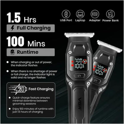 VGR V-964 Makinë e vogël profesionale me teh T inox, motor 7000 RPM, bateri 600 mAh dhe 100 minuta punë