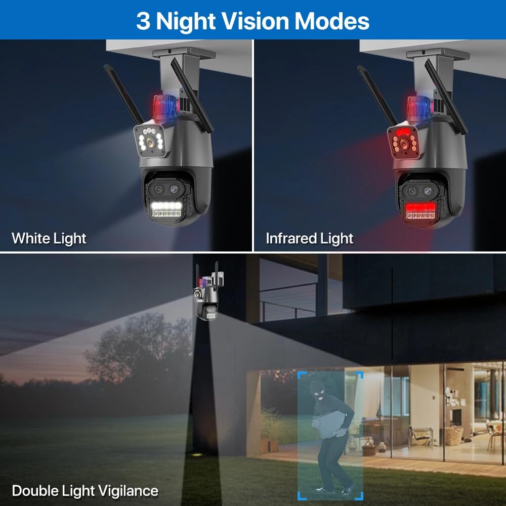 Kamera Sigurie 4MP me 10X Zoom PTZ – Detektimi AI, 3 Modë Vizioni i Natës dhe 270° Pan – Kamerë Sigurie WiFi, pamja 2