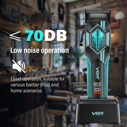 VGR V-119 Makinë e madhe profesionale me teh qeramik DLC, motor BLDC 8000 RPM, bateri 2500 mAh dhe 180 minuta punë