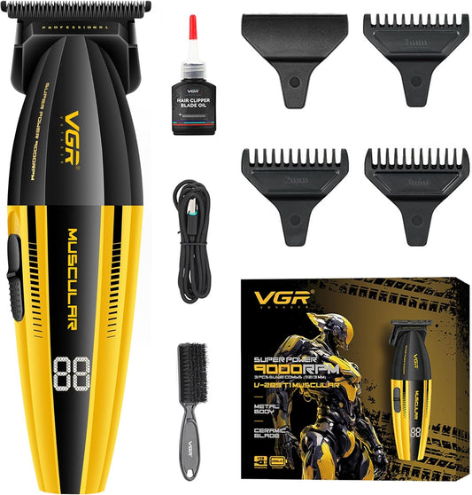 VGR V-285T Professional Makine e Vogel me Teh T, 9000 RPM, Bateri 2000mAh dhe 3 Krehëra Udhëzues