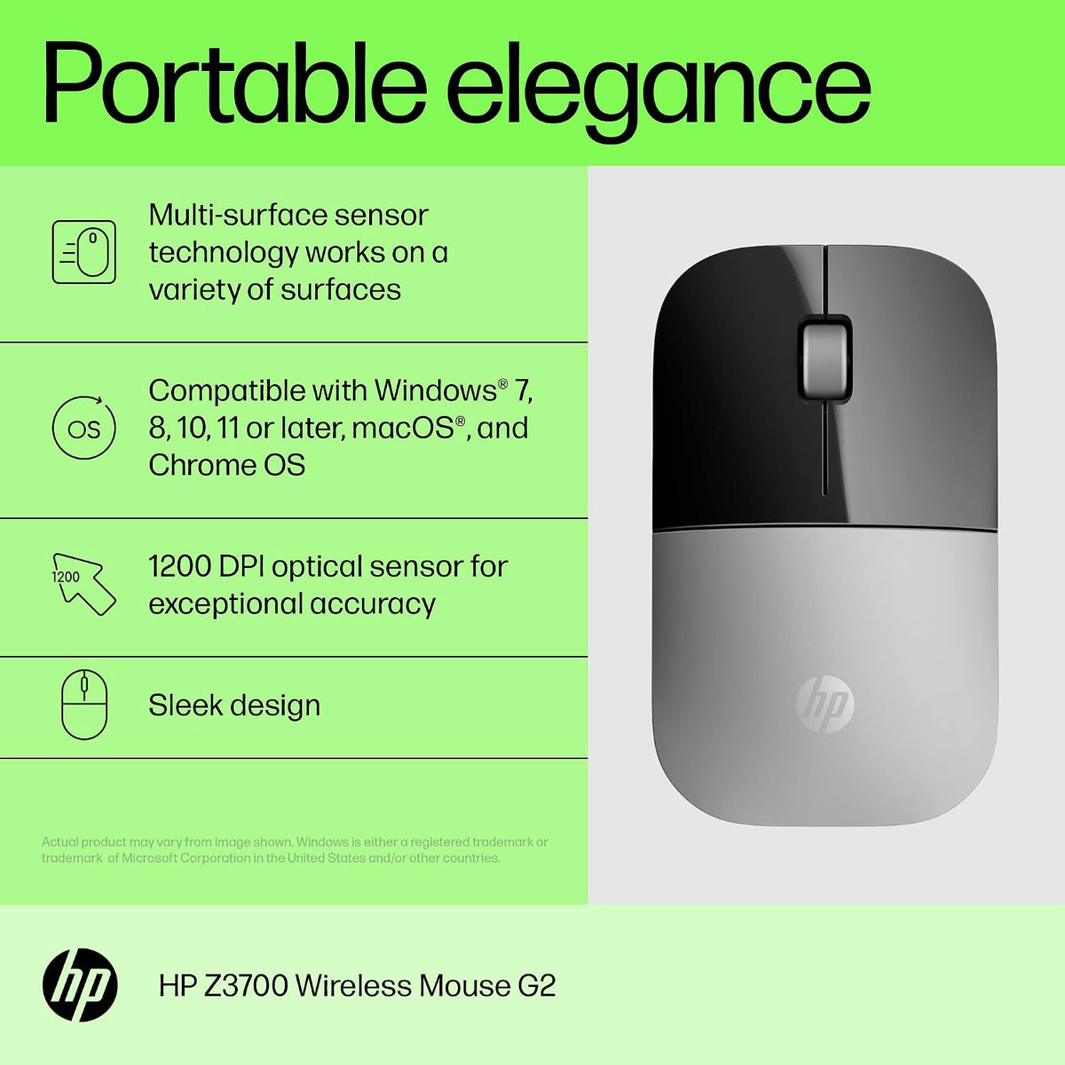 HP Z3700 Wireless Mouse, Maus pa Kabllo me Dizajn Ultra-Slim dhe Kompakt, Lidhje 2.4 GHz, Silver – Maus Gaming, pamja 5