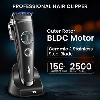 VGR V-880C Makinë e madhe profesionale me teh qeramik MIM, motor BLDC 7200 RPM, bateri 2500 mAh dhe 150 minuta punë