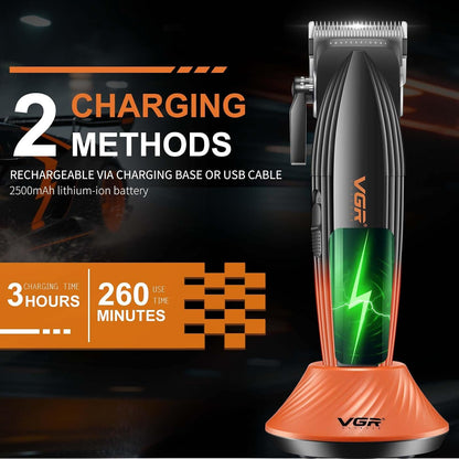 VGR V-889C Makinë e madhe profesionale me teh qeramik MIM, motor 9000 RPM, bateri 2500 mAh dhe 250 minuta punë