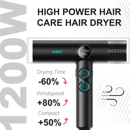 VGR V-401 Tharëse Profesionale për Flokë 1900W e Zeze