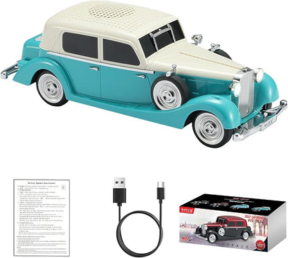 WSTER WS-1934 Altoparlant Bluetooth Portativ Retro Car, 10W, FM Radio, TWS, USB, TF Card, AUX dhe LED