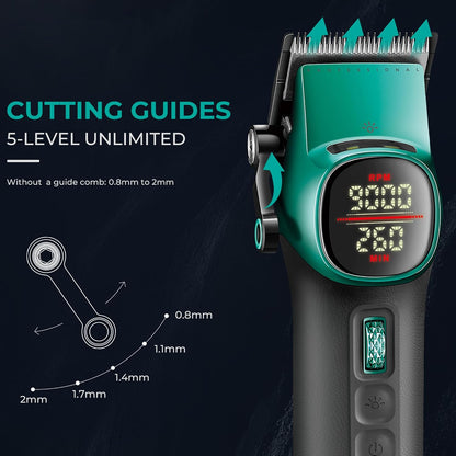 VGR V-885 S2 Set 2 në 1 me Clipper dhe Trimmer, motor BLDC deri 9000 RPM, bateri 4600/2000 mAh dhe deri 260/180 minuta punë