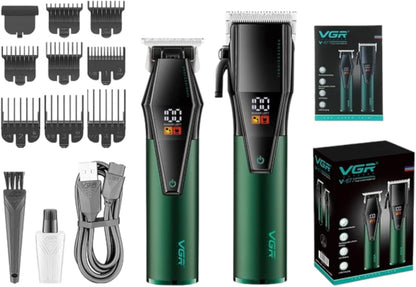 VGR V-677 Set me Makine të Madhe dhe të Vogël, LED, 240 Minuta dhe 8 Krehëra