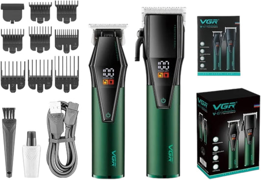VGR V-677 Set me Makine të Madhe dhe të Vogël, LED, 240 Minuta dhe 8 Krehëra