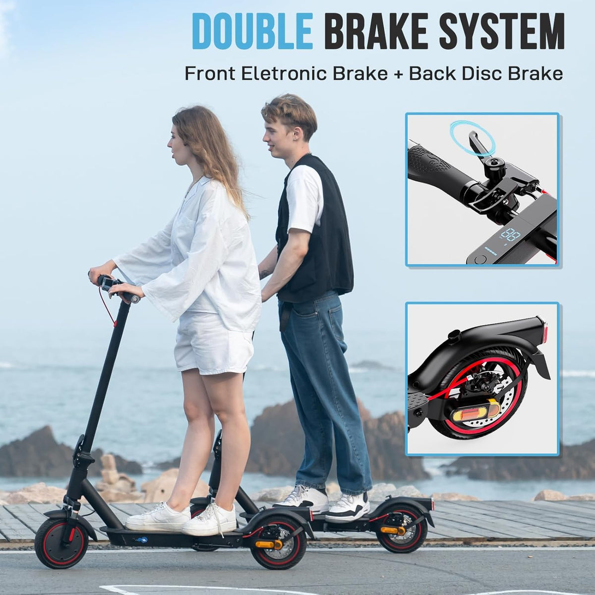 Skuter Elektrik për të Rritur, 350W Motor, 36V 7.8Ah Bateri, 8.5" Rrota Solide, App Control – Trotinet Elektrik, pamja 5