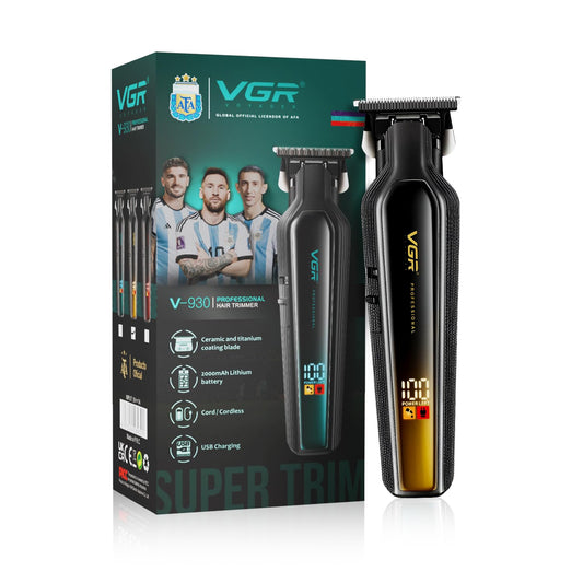 VGR V-930 Makinë e vogël profesionale me bateri 2000mAh, ekran LED dhe 4 krehër