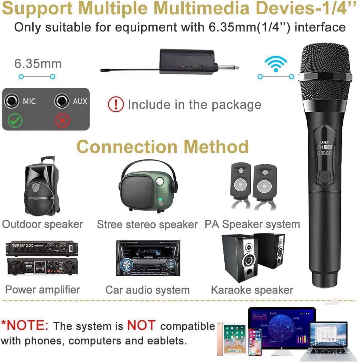 DM-108 Mikrofon Wireless Karaoke me Bluetooth, Efekte Zëri dhe Bateri të Integruar
