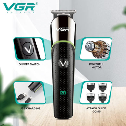 VGR V-191 Makinë e vogël (trimmer) për flokë dhe mjekër me teh inox, bateri 500 mAh dhe 100 minuta punë