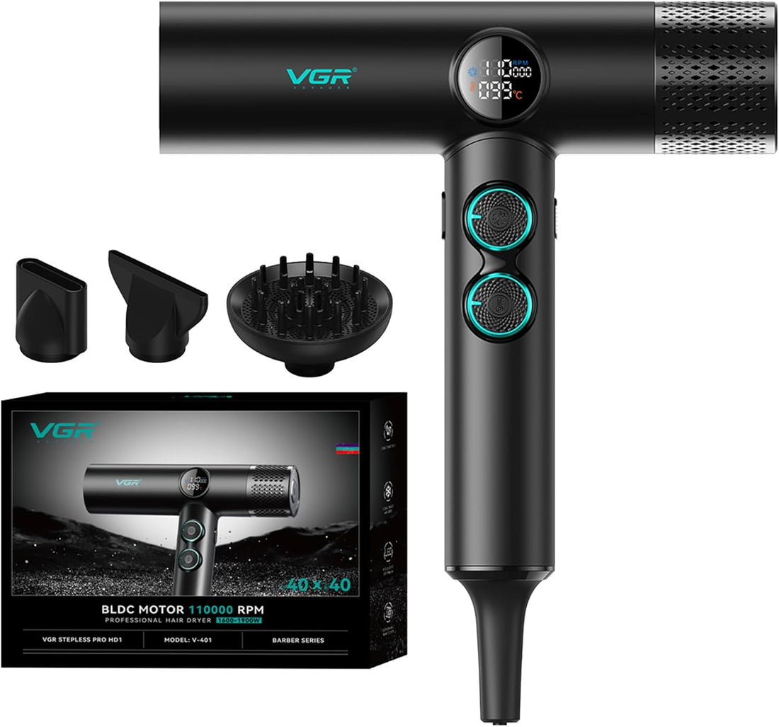 VGR V-401 Tharëse Profesionale për Flokë 1900W e Zeze – Tharëse Flokësh