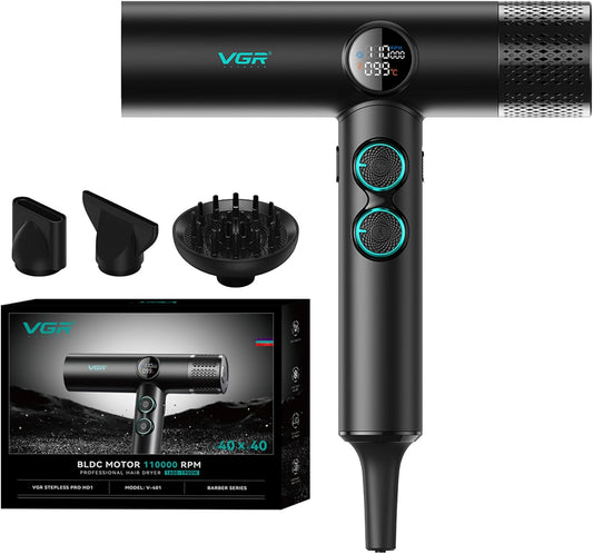 VGR V-401 Tharëse Profesionale për Flokë 1900W e Zeze