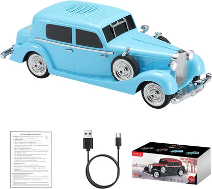 WSTER WS-1934 Altoparlant Bluetooth Portativ Retro Car, 10W, FM Radio, TWS, USB, TF Card, AUX dhe LED