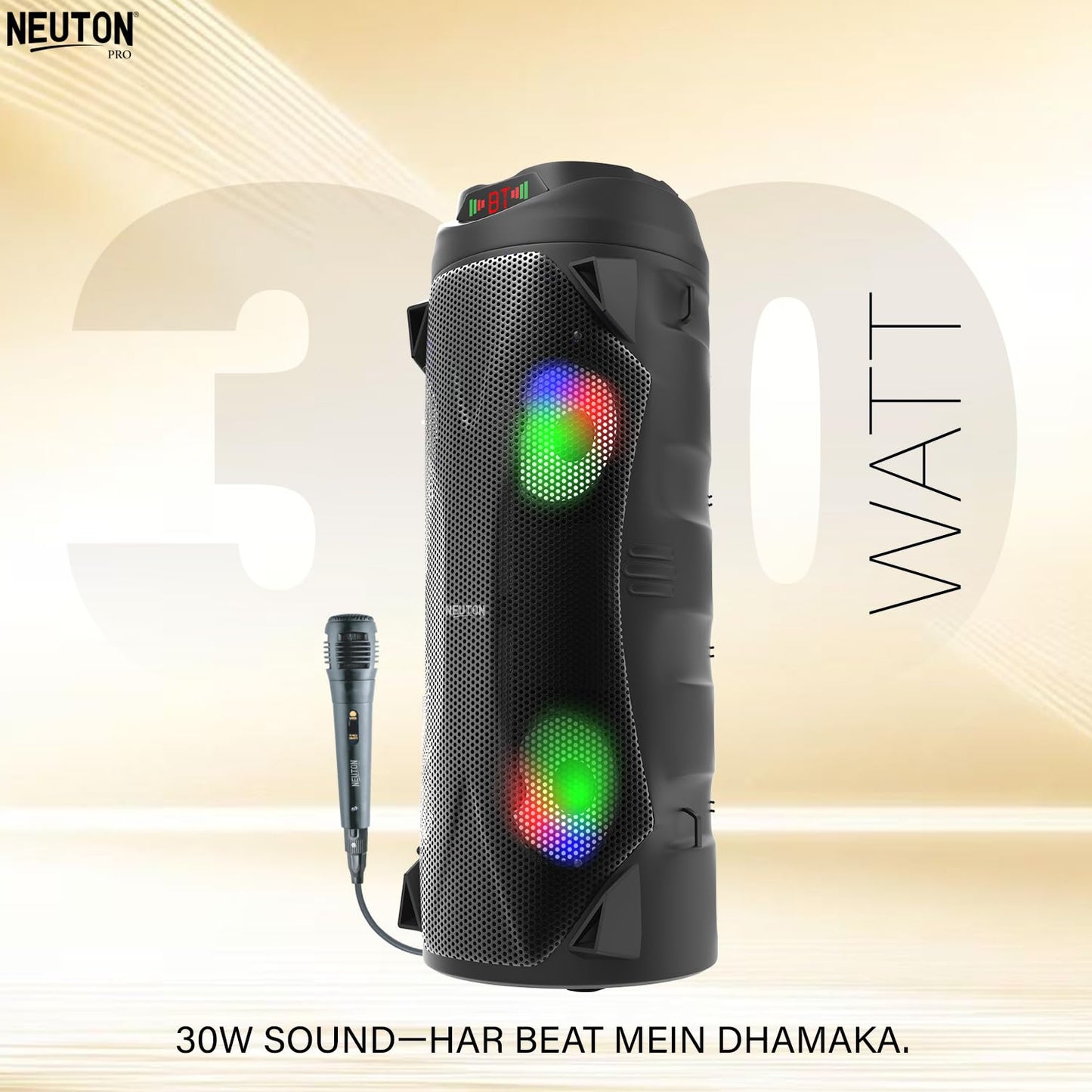 Supertronics ED-1016 Altoparlant Party Portativ 100W, Dual 10", Bluetooth, LED, Karaoke, USB, TF dhe FM Radio
