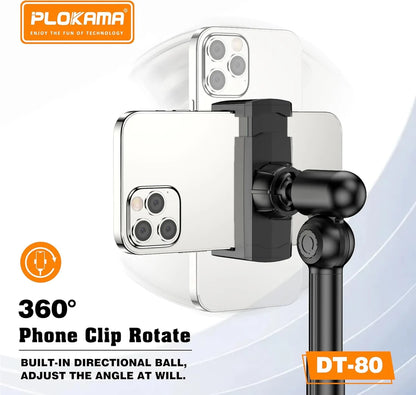 Plokama DT-80 Mbajtëse Tavoline për Telefon dhe Tablet, Rrotullim 360°, Lartësi 22–33 cm