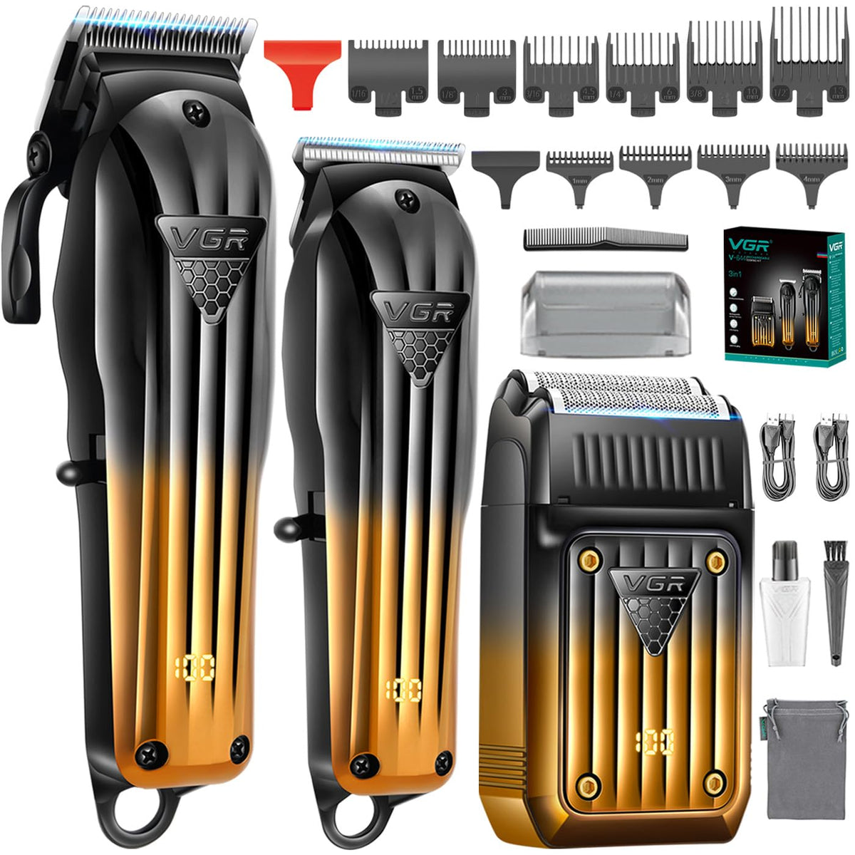 Set makinash per berber 3n1 VGR V-644 – Makinë Qethjeje