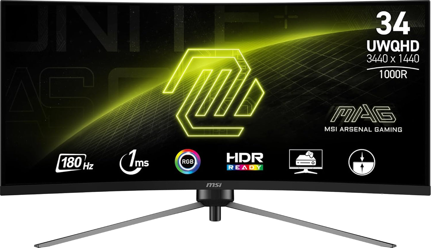 MSI MAG 345CQR 34" UWQHD 180Hz Curved Gaming Monitor