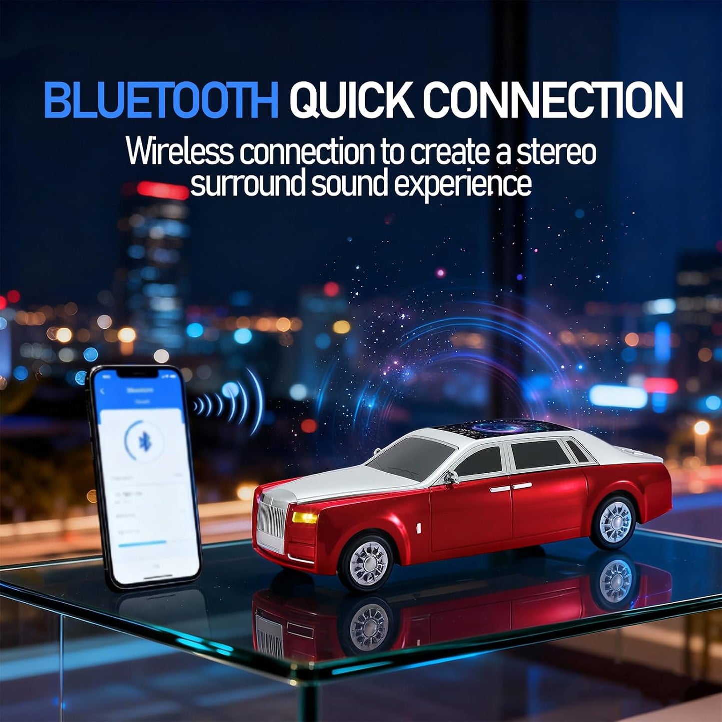 WSTER WS-610 Mikrofon Wireless, Mikrofon Karaoke me Bluetooth, Bateri të Integruar dhe Efekte Zëri
