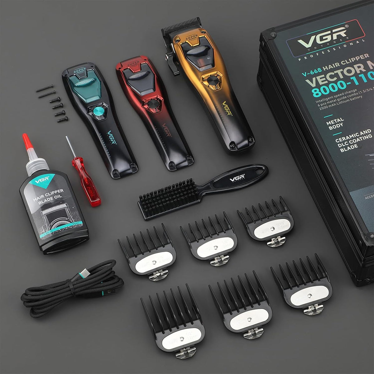 Vgr V-668 Makinë e vogël profesionale për flokë dhe mjekër me teh T-Blade, ekran LED dhe përdorim – Makinë Qethjeje, pamja 7