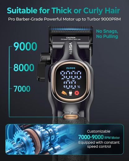 VGR V-886C Makinë e madhe profesionale me teh qeramik DLC, motor deri 9000 RPM, bateri 3200 mAh dhe 200 minuta punë