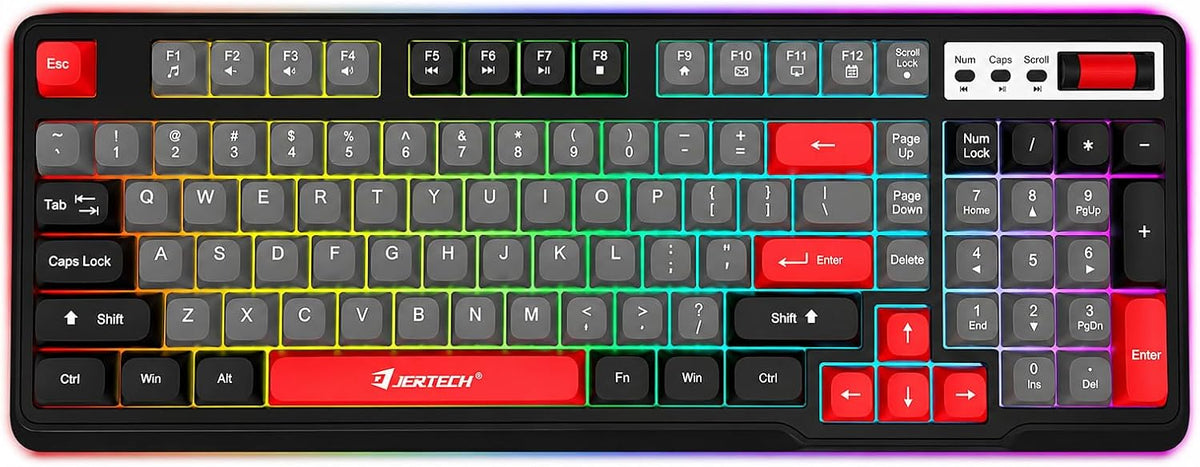Jertech Phantom DK700 Tastierë Gaming me 98 Taste, Rainbow dhe USB Type-C