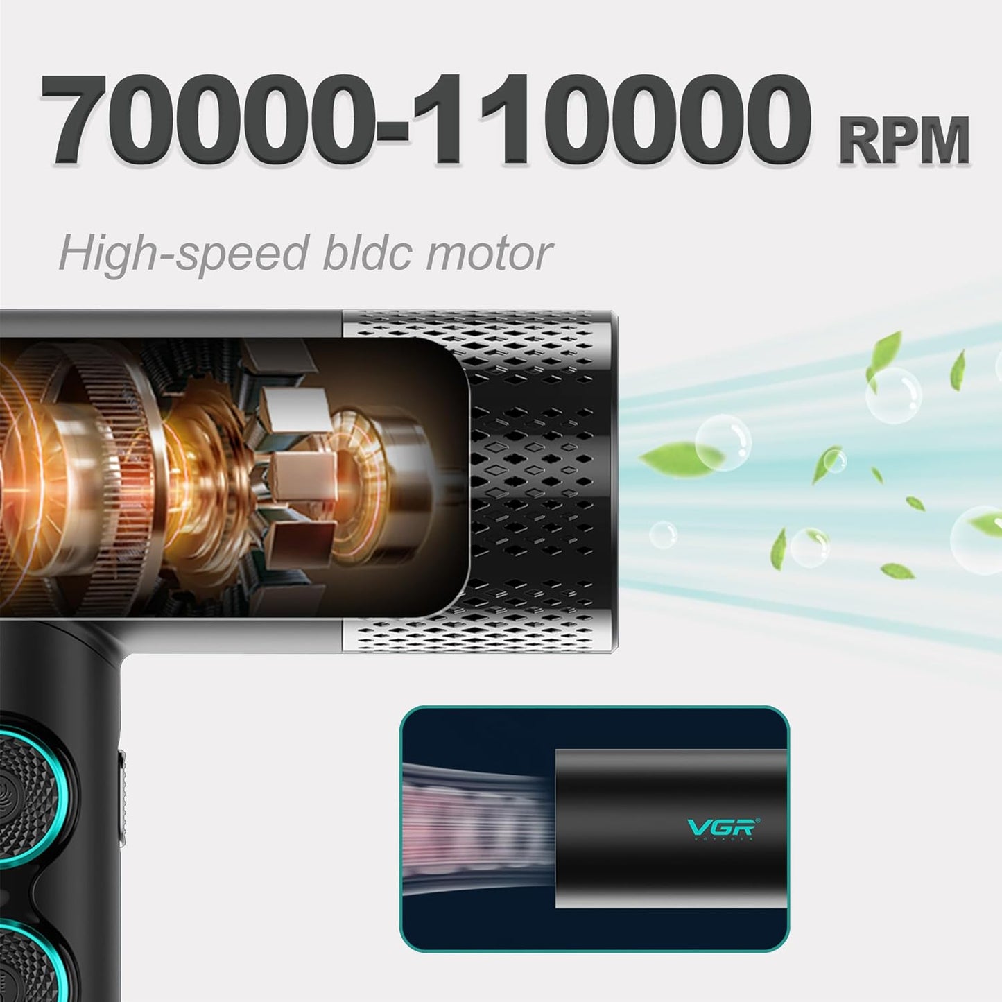VGR V-401 Tharëse Profesionale për Flokë 1900W e Zeze