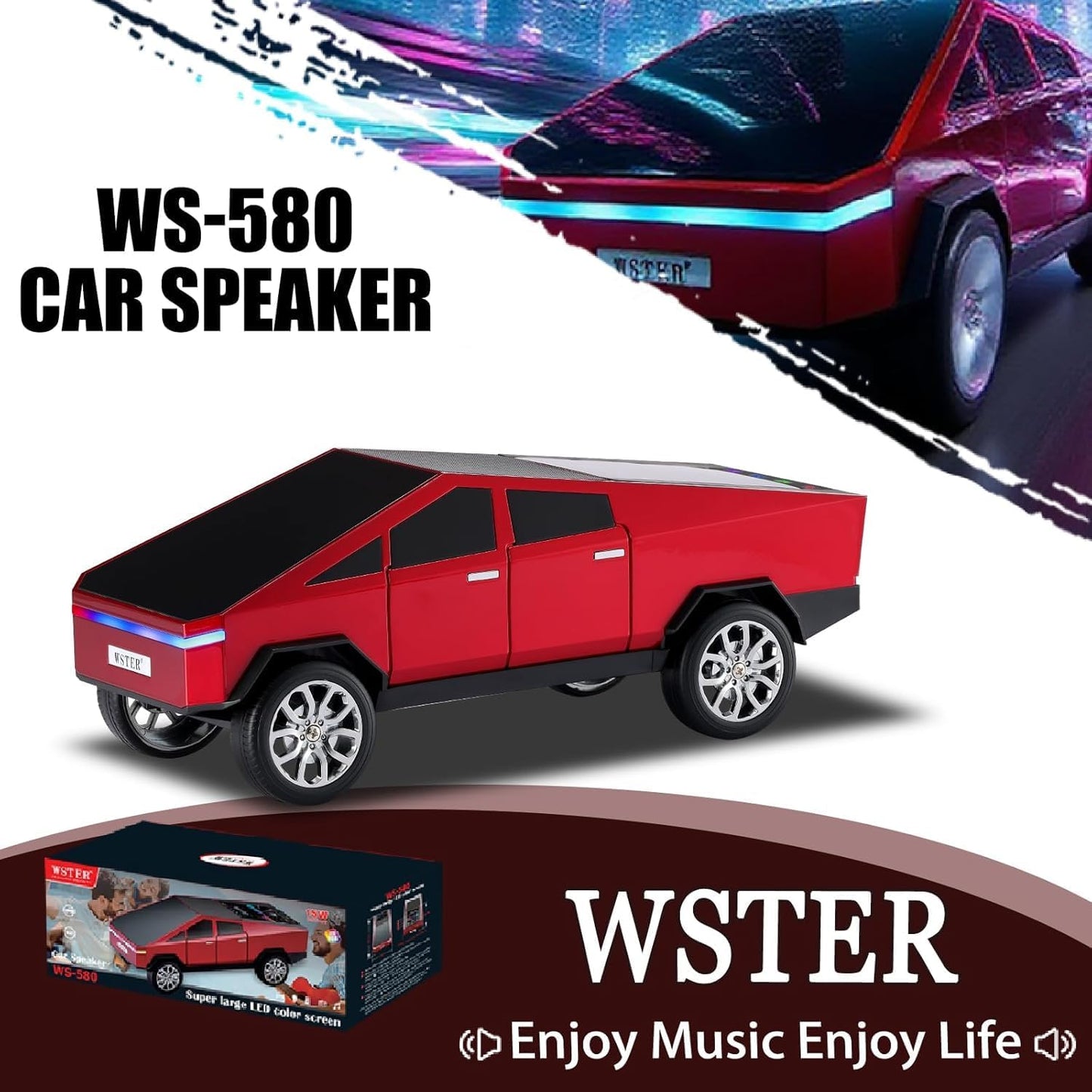 WSTER WS-580 Mikrofon Wireless Karaoke me Bluetooth, Bateri të Integruar dhe Dizajn Portativ