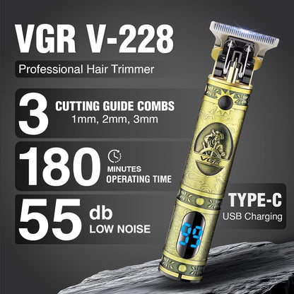 VGR V-228 Makinë e vogël profesionale me teh T inox, motor 7000 RPM, bateri 1500 mAh dhe 180 minuta punë
